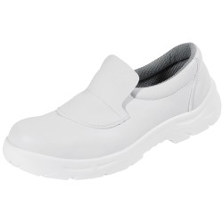 1 Paar VASTO Slipper Sicherheitsschuhe EN ISO 20345 S2 in Weiss mit rutschfester Sohle für optimalen Halt