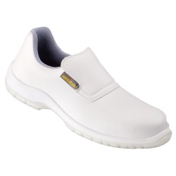 1 Paar WICA® Cesena Slipper Sicherheitsschuhe Leder Weiss EN ISO 20345 S2 SRC