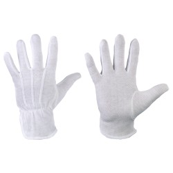 600 Paar Stronghand® Baumwollhandschuhe mit Trikot-Micro-Vinyl Noppen, Weiss, OEKO-TEX® Standard 100