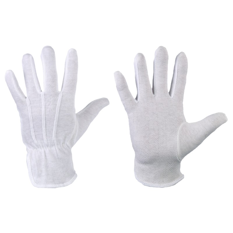 600 Paar Stronghand® Baumwollhandschuhe mit Trikot-Micro-Vinyl Noppen, Weiss, OEKO-TEX® Standard 100