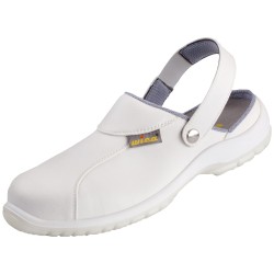 1 Paar WICA Clogs Sicherheitsschuhe EN ISO 20345 SB E A aus weissem Material