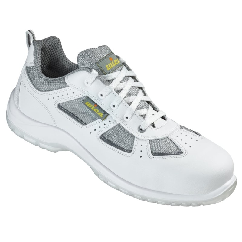 1 Paar WICA Halbschuhe EN ISO 20345 S3 SRC aus Leder in Weiss/Grau