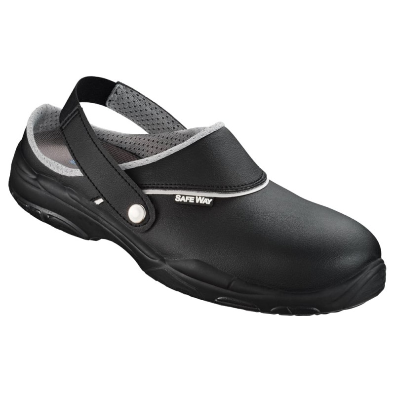 1 Paar AREZZO Clogs Sicherheitsschuhe Schwarz EN ISO 20345 SB E A SRC