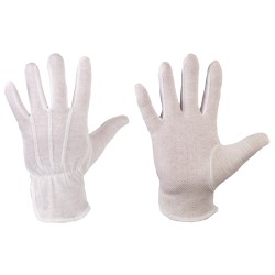 600 Paar BAOTOU GOODJOB® Baumwollhandschuhe mit Micro-Vinyl Noppen, weiss, Kategorie 1