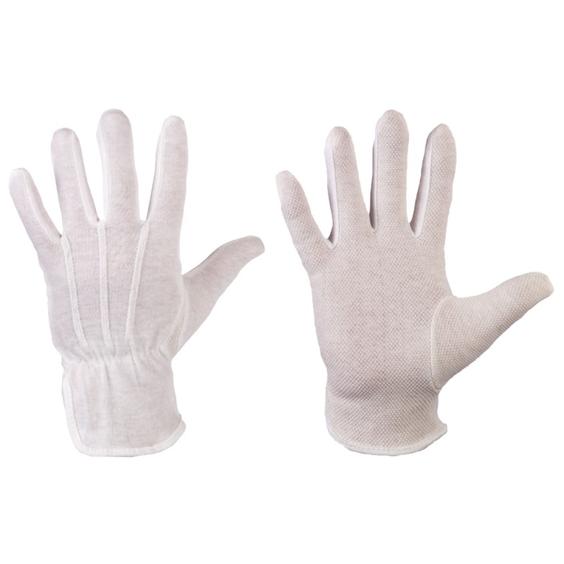 600 Paar BAOTOU GOODJOB® Baumwollhandschuhe mit Micro-Vinyl Noppen, weiss, Kategorie 1