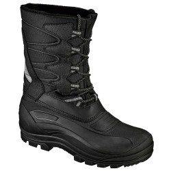 1 Paar Seiland Winterschnürstiefel aus robustem Material in Schwarz/Grau