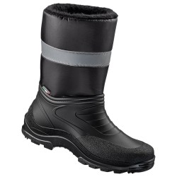 1 Paar Skagen Winterschlupfstiefel aus schwarzem Material mit Reflexstreifen für optimale Sichtbarkeit