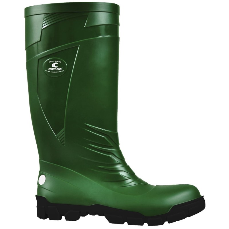 1 Paar CRAFTLAND PVC-Stiefel EN ISO 20345 S5 grün, robust und sicher für den professionellen Einsatz