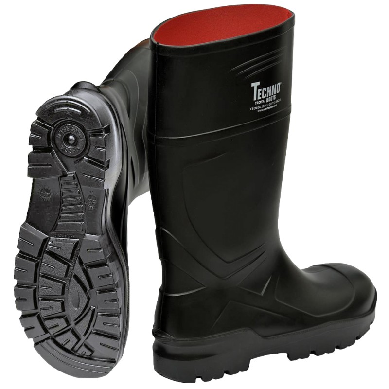 1 Paar OTRA PU-Stiefel S5 CI SRC schwarz, Sicherheitsstiefel nach EN ISO 20345:2011, robust und rutschfest