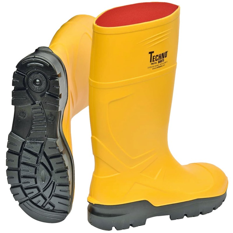 1 Paar RÖNNE PU-Stiefel EN ISO 20345:2011 S5 CI SRC, gelb, rutschfest und schützend für den Einsatz im Gewerbe