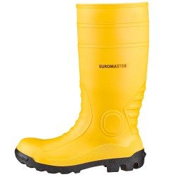 1 Paar EUROMASTER PVC-Stiefel EN ISO 20345 S5 Gelb, rutschfest und robust für optimale Sicherheit und Komfort