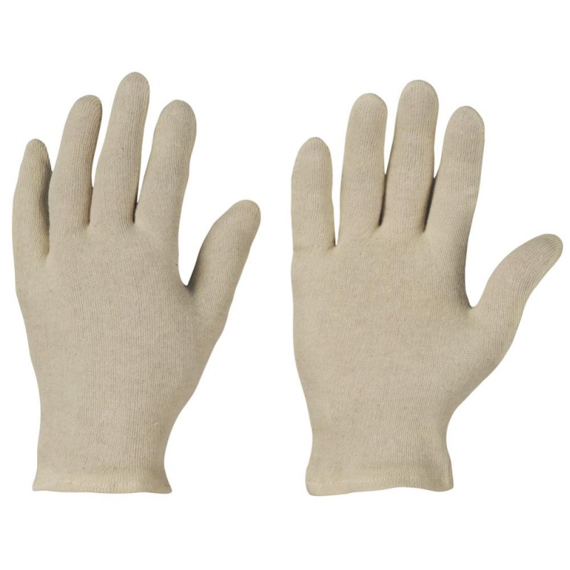 600 Paar XIAN GOODJOB® Baumwollhandschuhe aus Trikot in Naturfarbe, Kategorie 1