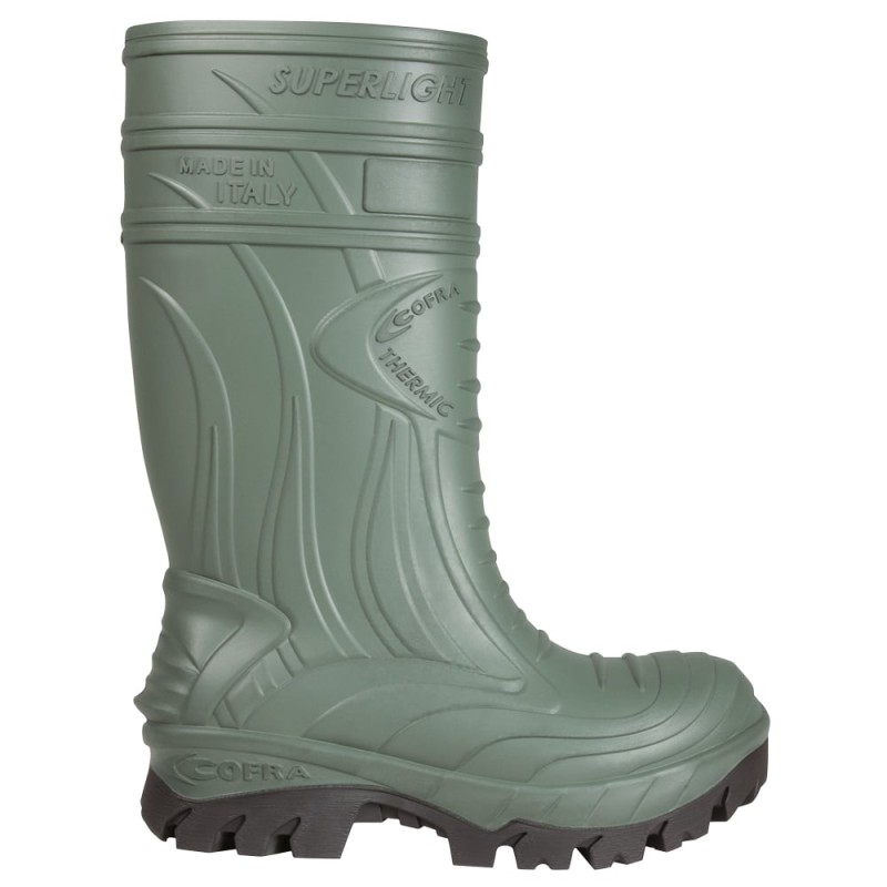1 Paar COFRA Foggia Stiefel aus PU/Nitril, grün/schwarz, EN ISO 20345:2022 S5, HI, CI, HRO, M, AN, CR, LG, FO, SR