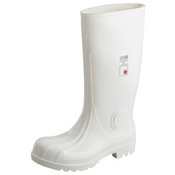 1 Paar SAFE GIGANT Stiefel EN ISO 20345 S4 aus wasserdichtem Material in Weiss mit Reflexelementen