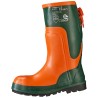 1 Paar ULME Waldarbeiterstiefel EN ISO 20345 SB E, EN ISO 17249 KL3, orange/grün, rutschfeste Sohle