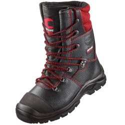 1 Paar Zeder Forst-Schnürstiefel Craftland® aus schwarzem und rotem Leder, EN ISO 17249 S2 FO, WR, CR, CI, HRO, SRA