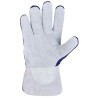 60 Paar DELHI STRONGHAND® Schnitthandschuhe aus Rind-Vollleder in Blau/Natur, Schutzlevel F, CAT 2