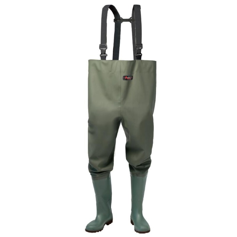 1 Paar Norway Wathose Standard-Ausführung mit PVC-Stiefeln in olivgrün