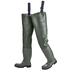 1 Paar Norway S5 Seestiefel Premium aus robustem Material mit Knieverstärkung in olivgrün, inkl Reparatur-Set