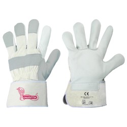 120 Paar Stronghand Kombi Calcutta Handschuhe aus Rind-Vollleder und Spaltleder, natur, CAT 2