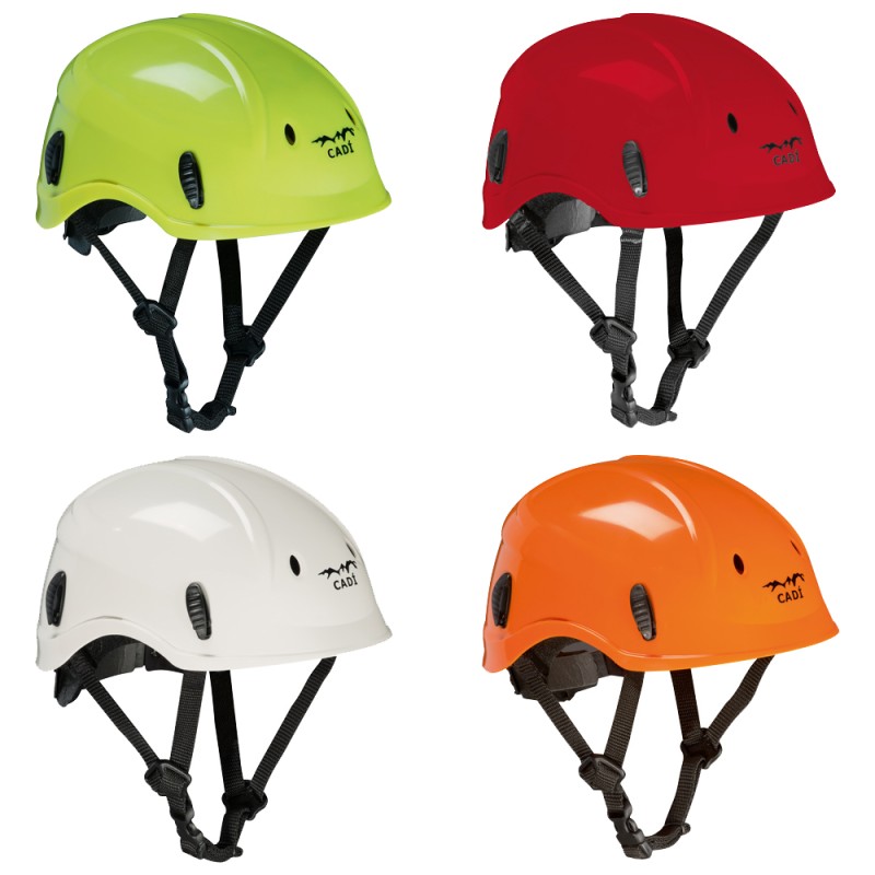 1 Stück CADI Schutzhelm für Arbeiten in der Höhe, 4-Punkt Aufhängung, Drehverschluss, EN 12492