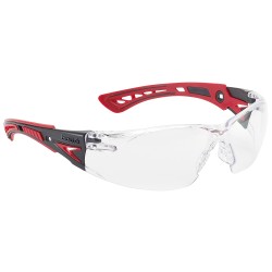 10 Stück Bolle RUSH+ Schutzbrille EN 166 klar, hohe Sichtscheibe, ideal für Arbeit und Freizeit