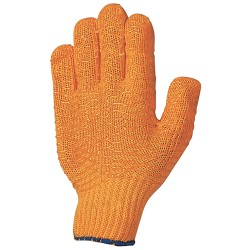 120 Paar CRISS-CROSS STRONGHAND® Handschuhe aus Polyacryl/Polyester mit transparenter, oranger Beschichtung, Kat 2