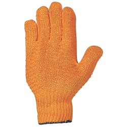 120 Paar CRISS-CROSS STRONGHAND® Handschuhe aus Polyacryl/Polyester mit transparenter, oranger Beschichtung, Kat 2