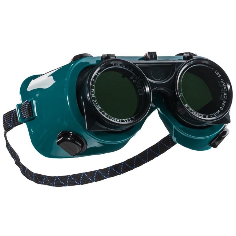 12 Stück TECTOR Aufklappbare Schweisserbrille EN 166, EN 175, Schutzbrille aus robustem Material, klar transparent