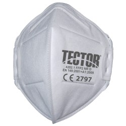 20 Stück TECTOR FFP2 NR D Faltmaske ohne Ausatemventil, zertifiziert nach EN 149:2001 + A1:2009