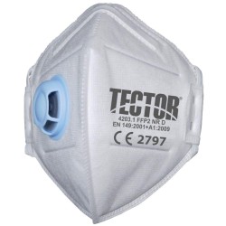 12 Stück TECTOR FFP2 NR D Faltmaske mit Ausatemventil, zertifiziert nach EN 149:2001 + A1:2009