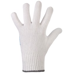 240 Paar KORLA STRONGHAND® Arbeitshandschuhe aus Baumwolle und Polyester mit Vinyl-Noppen in Weiss und Blau, Kat 2