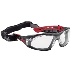 10 Stück Bolle RUSH+ Schutzbrille EN 166 klar, hohe Sichtscheibe, ideal für Arbeit und Freizeit