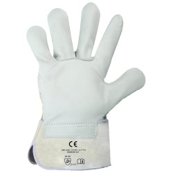 120 Paar Stronghand Kombi Calcutta Handschuhe aus Rind-Vollleder und Spaltleder, natur, CAT 2