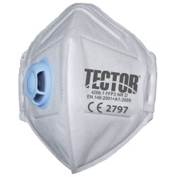12 Stück TECTOR® FFP3 NR D Faltmasken mit Ausatemventil, zertifiziert nach EN 149:2001 + A1:2009