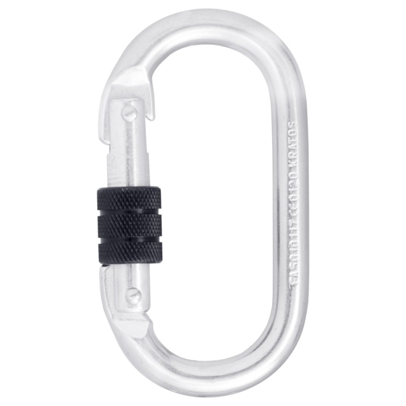 10 Stück Kratos Schraubkarabiner aus Stahl, EN 362 Klasse B & M, ideal für Sicherheitsanwendungen