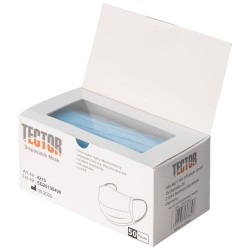 50 Stück TECTOR® Mund-Nasen-Masken, blau, hygienisch, atmungsaktiv, ideal für den täglichen Gebrauch