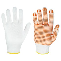 240 Paar FUZHOU STRONGHAND® Handschuhe aus Polyamid, weiss/rot, Kategorie 2