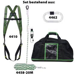1 Set Kratos Bandfalldämpfer Dach mit 20m Seil und geräumiger Tasche inkl Auffanggurt, sicher und zuverlässig