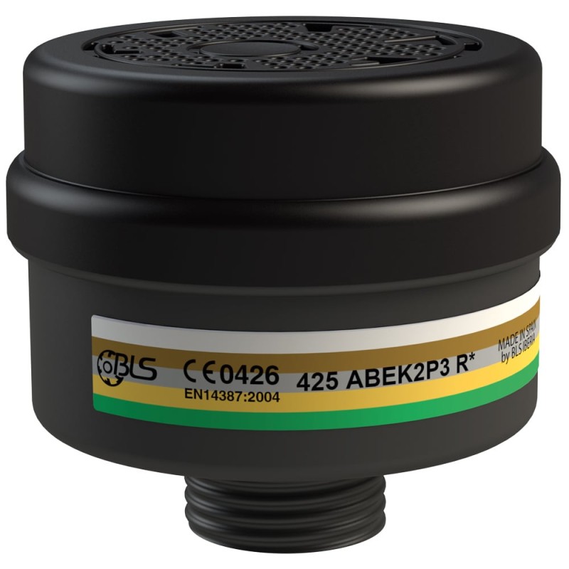 4 Stück BLS® 425 ABEK2P3 R Mehrbereichs-Kombifilter, EN 14387, Gewindeanschluss nach EN 148-1