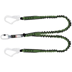 2 Stück Kratos Bandfalldämpfer Plus mit 2 Gerüsthaken, Y-Form, Polyester Gurtband, EN 355, hohe Sicherheit