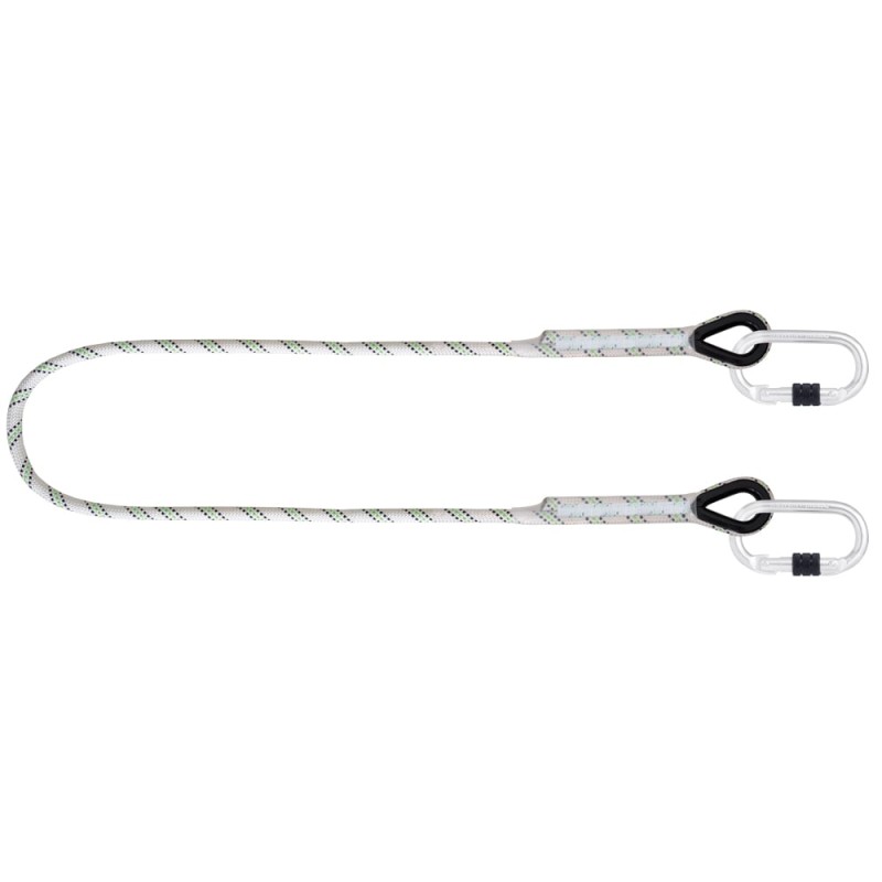 1,5 m Kratos Halte-Seil mit 2 Schraubkarabinern aus Polyamid, EN 354-zertifiziert