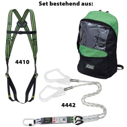 1 Set Kratos Rucksack mit Auffanggurt und Bandfall-Dämpfer aus strapazierfähigem Material in Schwarz