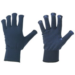 240 Paar HENAN STRONGHAND® Handschuhe aus Polyamid und Baumwolle mit Vinyl-Noppen, blau, Kategorie 2