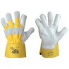 120 Paar Stronghand Radlader Handschuhe aus Rind-Vollleder und Spaltleder, natur/gelb, CAT 2