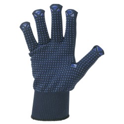 240 Paar HENAN STRONGHAND® Handschuhe aus Polyamid und Baumwolle mit Vinyl-Noppen, blau, Kategorie 2