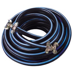 1 Rolle TECTOR® SUPER-PRESSLUFTSCHLAUCH 3/4" mit Kupplungen, 10 Bar, schwarz/blau