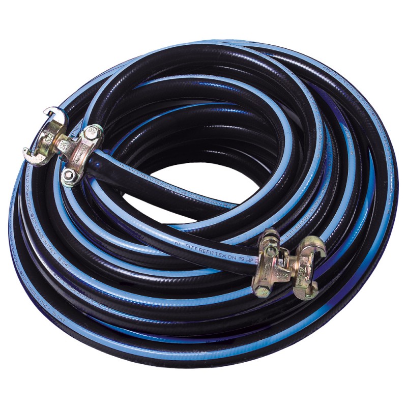 1 Rolle TECTOR® SUPER-PRESSLUFTSCHLAUCH 3/4" mit Kupplungen, 10 Bar, schwarz/blau