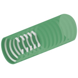 50 Meter PVC-Spiralschlauch in grün-transparent mit weisser Spirale für Saug- und Druckanwendungen