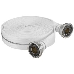 1 Rolle BAU-UND INDUSTRIESCHLAUCH mit Kupplungen, weiss, 75 mm Durchmesser, robust und langlebig